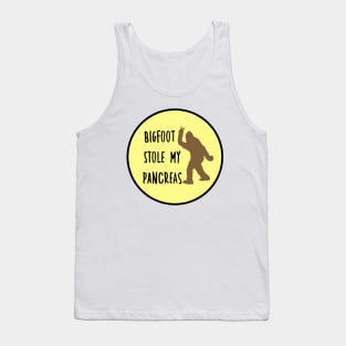 Bigfoot Stole My Pancreas Yellow Tank Top